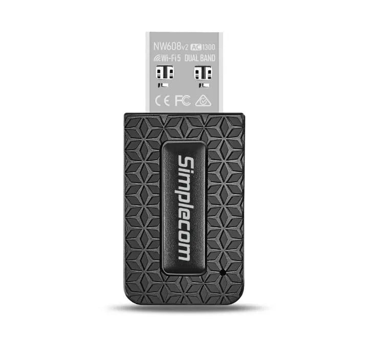 Simplecom NW608v2 WiFi 5 AC1300 Dual-Band USB 3.0 Wireless Adapter - Network - Consumer - Image 2