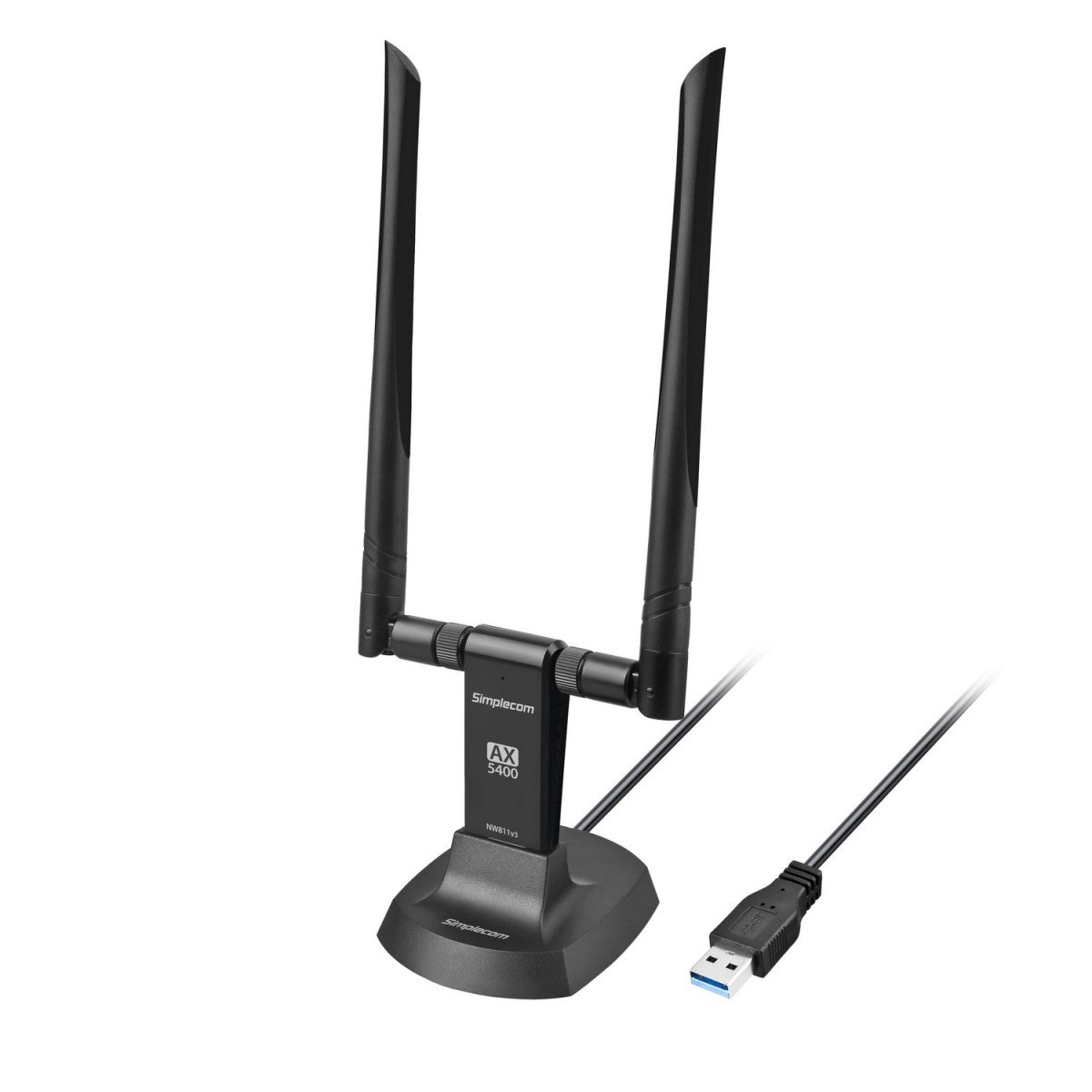 Simplecom NW811v3 AX5400 Tri-Band WiFi 6E USB Adapter with 2x 5dBi High Gain Antennas - Network... - Image 2