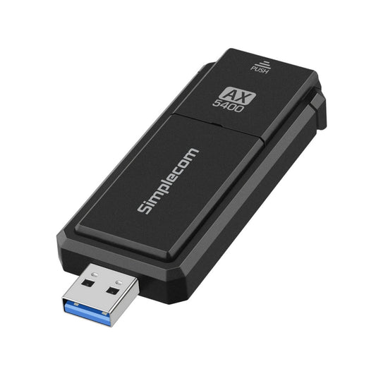 Simplecom NW812v2 AX5400 Tri-Band WiFi 6E USB Adapter, USB 3.2, AX5400, 2.4/5/6GHz, up to 2402Mbp...
