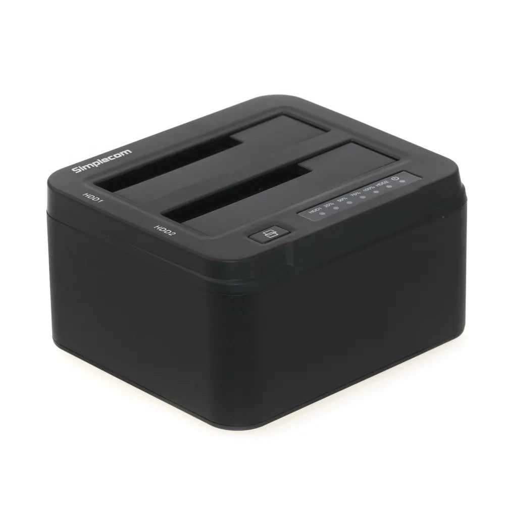 Simplecom SD322 Dual Bay USB 3.0 Aluminium Docking Station for 2.5' and 3.5' SATA HDD Black - Har...