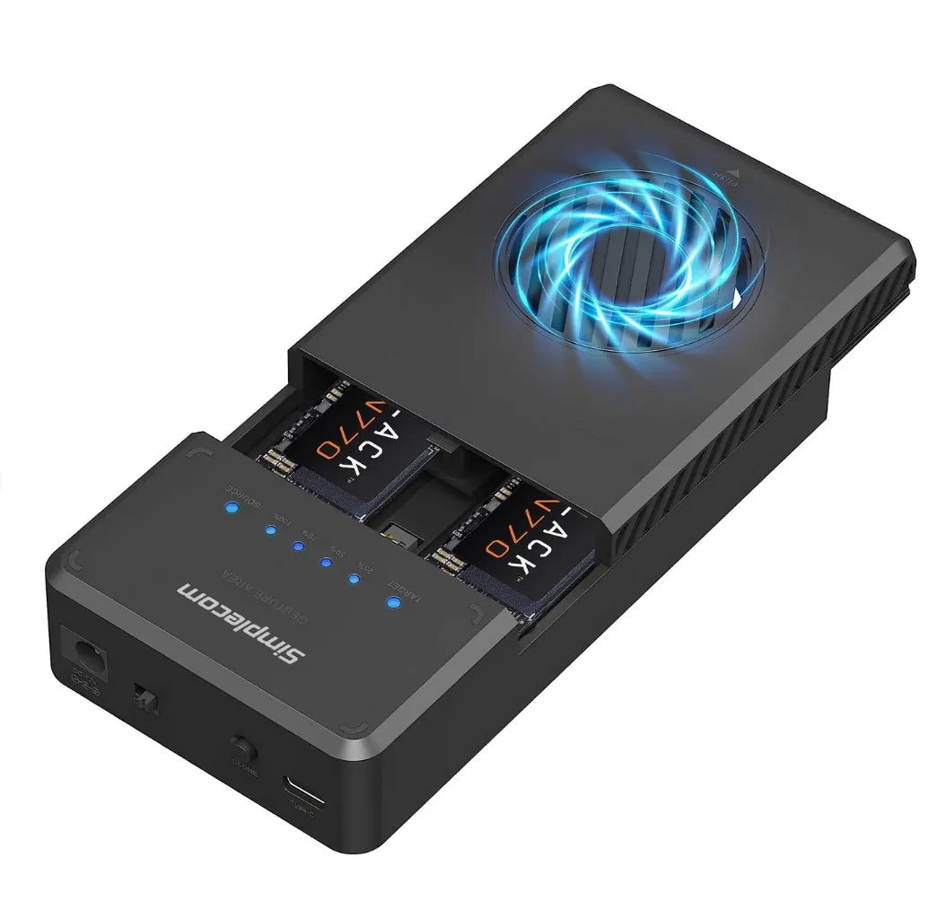 Simplecom SD560 Dual Bay NVMe M.2 SSD Enclosure Offline Clone Docking Station USB 3.2 Gen2 10Gbps...
