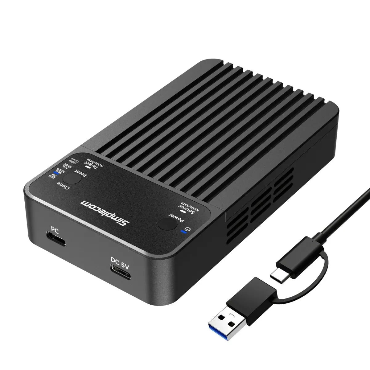 Simplecom SD562 Dual-Bay NVMe/SATA M.2 SSD RAID Enclosure with Offline Clone - Hard Drives - Exte...