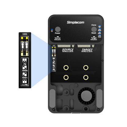 Simplecom SD562 Dual-Bay NVMe/SATA M.2 SSD RAID Enclosure with Offline Clone - Hard Drives - Exte... - Image 3