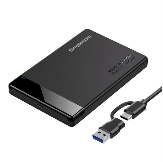 Simplecom SE109 Tool-free 2.5' SATA HDD SSD to USB-C Enclosure USB 3.2 Gen 1 Compatible with 7mm...