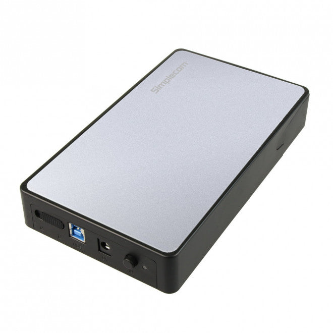 Simplecom SE325 Tool Free 3.5' SATA HDD to USB 3.0 Hard Drive Enclosure - Silver Enclosure - Hard...