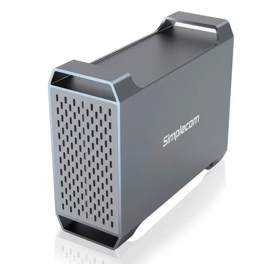 Simplecom SE482 SuperSpeed USB Dual Bay 3.5' SATA Hard Drive RAID Enclosure USB-C RAID 0/1, JBOD...