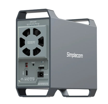 Simplecom SE482 SuperSpeed USB Dual Bay 3.5' SATA Hard Drive RAID Enclosure USB-C RAID 0/1, JBOD... - Image 2
