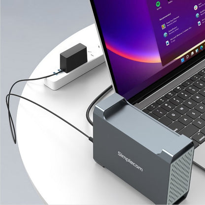 Simplecom SE482 SuperSpeed USB Dual Bay 3.5' SATA Hard Drive RAID Enclosure USB-C RAID 0/1, JBOD... - Image 3