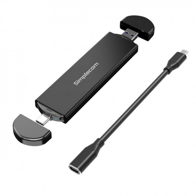 Simplecom SE522 NVMe / SATA M.2 SSD to USB 3.2 Gen 2 Dual USB Connector Enclosure - Hard Drives...