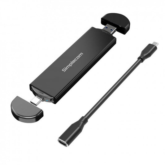 Simplecom SE522 NVMe / SATA M.2 SSD to USB 3.2 Gen 2 Dual USB Connector Enclosure - Hard Drives...