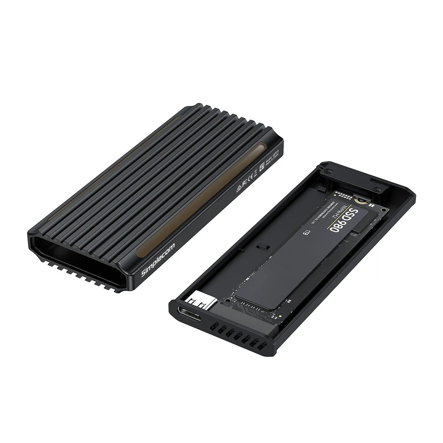 Simplecom SE525 NVMe / SATA M.2 SSD USB-C Enclosure with RGB Light USB 3.2 Gen 2 10Gbps - Hard Dr... - Image 3