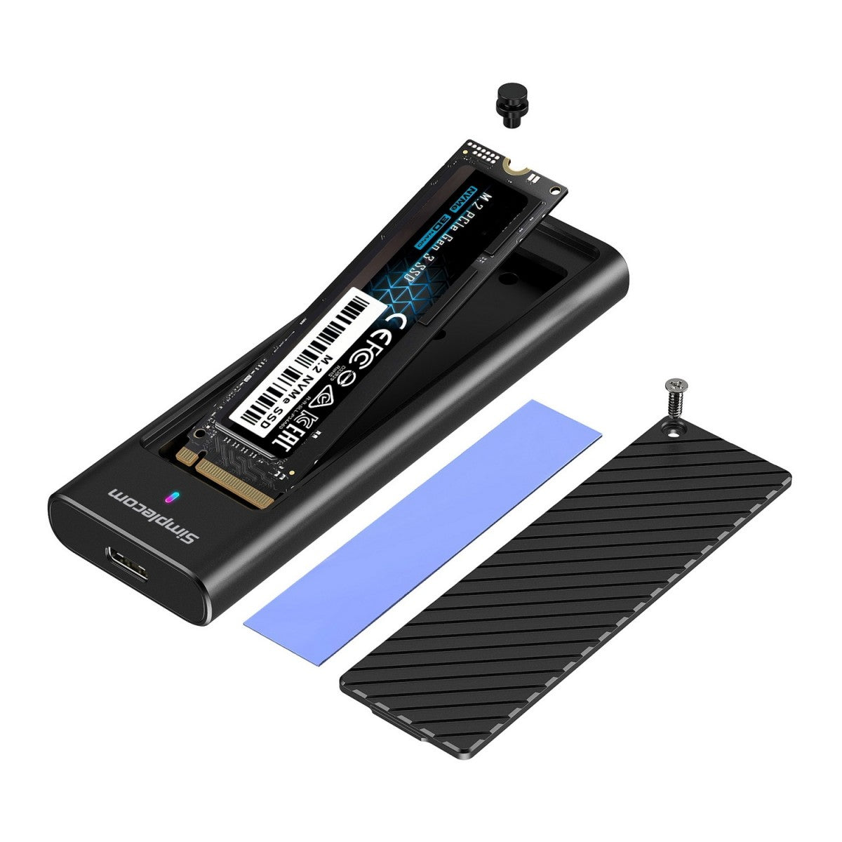 Simplecom SE538 M.2 SSD to USB 3.2 Gen 2x2 USB-C Enclosure 20Gbps NVMe SATA Dual Protocol - USB,... - Image 2