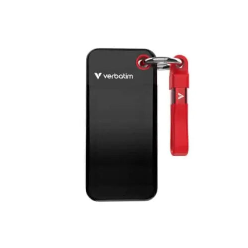 Verbatim 1TB Pocket SSD USB 3.2 Gen 2 1TB Black Red Convenient Keyring cable holder. Compact, Rug... - Image 2