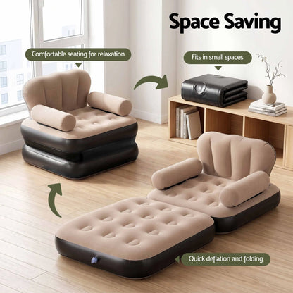 Gardeon Inflatable Chair Sun Lounge Air Sofa Blow Up Air Chair for Camping with Pump - Image 7