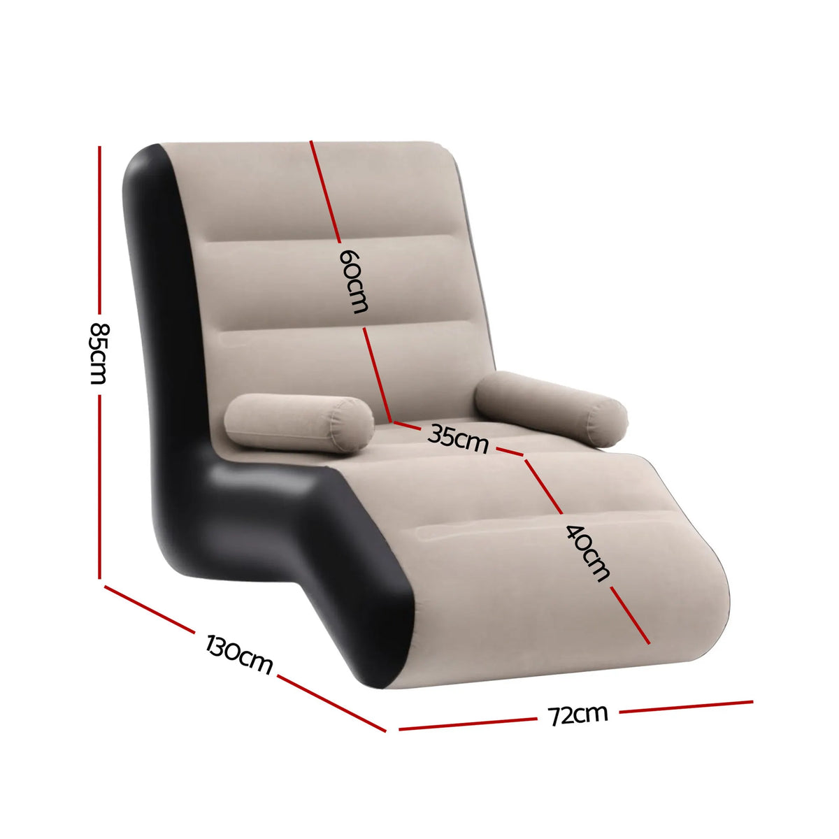 Gardeon Inflatable Chair Sun Lounger Blow Up Folding Air Chairs Sofa for Camping with Pump - Image 2