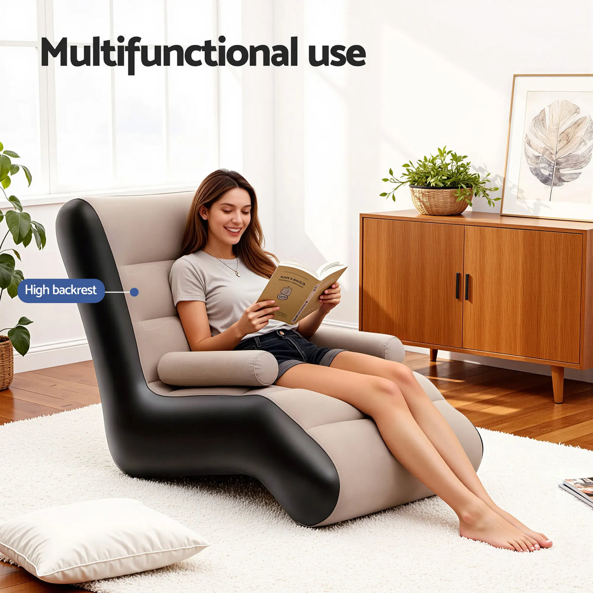 Gardeon Inflatable Chair Sun Lounger Blow Up Folding Air Chairs Sofa for Camping with Pump - Image 4