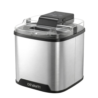 Devanti Ice Cream Maker Slushie Machine 2L Homemade Gelato Sorbet Sliver - Image 2