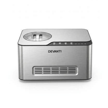 Devanti 2L 2-in-1 Ice Cream & Yogurt Maker Machine No Pre-Freezing Homemade Gelato Sorbet - Image 3
