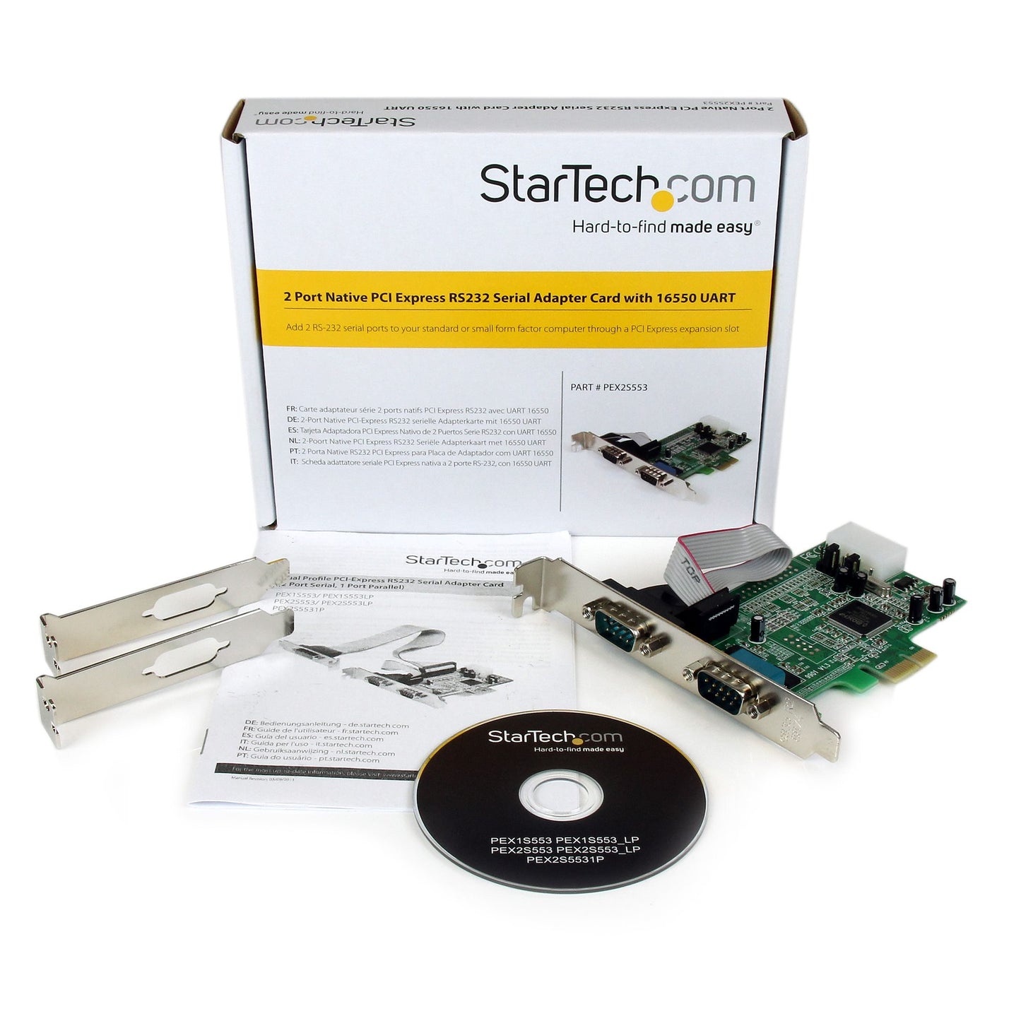 StarTech PEX2S553 Serial Adapter - Low-profile Plug-in Card - PCI Express - PC, Mac, Linux - 2 x... - Image 4