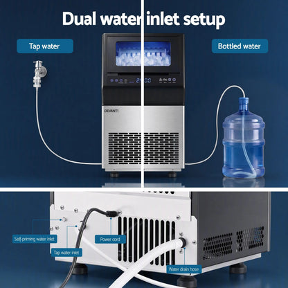 Devanti 35kg Commercial Ice Maker Freestanding Ice Cube Machine - Image 7