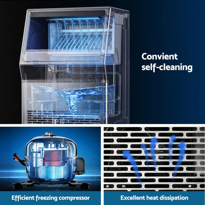 Devanti 35kg Commercial Ice Maker Freestanding Ice Cube Machine - Image 8