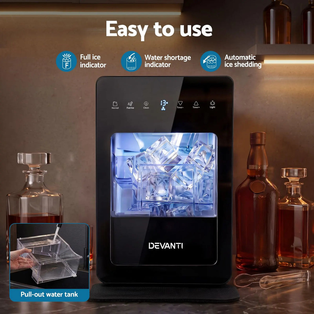 Devanti Ice Maker 5cm Large Ice Cubes Countertop Machine 150pcs/24h for Home - Image 5