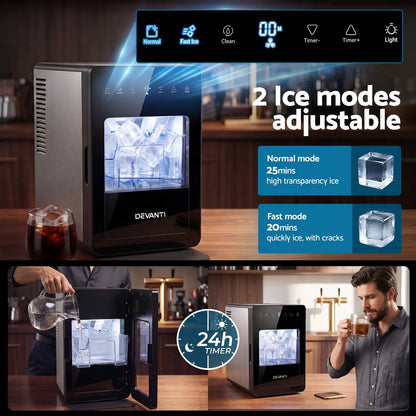 Devanti Ice Maker 5cm Large Ice Cubes Countertop Machine 150pcs/24h for Home - Image 8