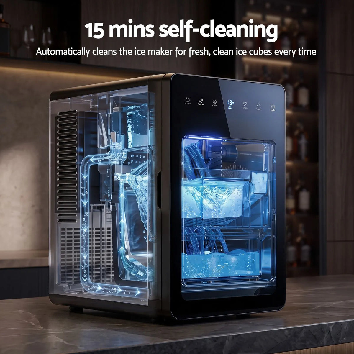 Devanti Ice Maker 5cm Large Ice Cubes Countertop Machine 150pcs/24h for Home - Image 9