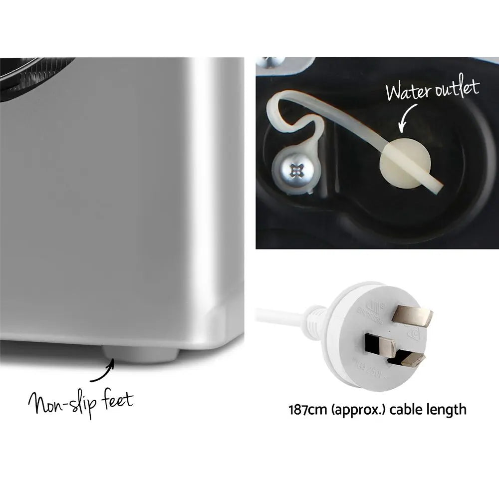 Devanti 12kg Ice Maker Machine Silver - Image 6