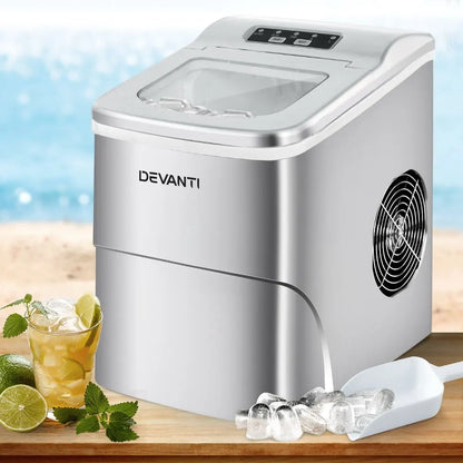 Devanti 12kg Ice Maker Machine Silver - Image 8
