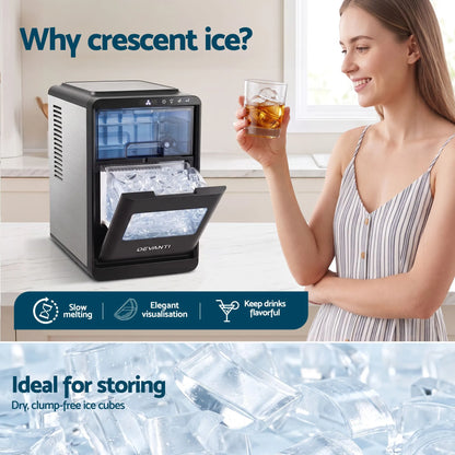 Devanti Ice Maker Crescent Ice 16pcs Countertop Machine 12KG/24H for Home - Image 3