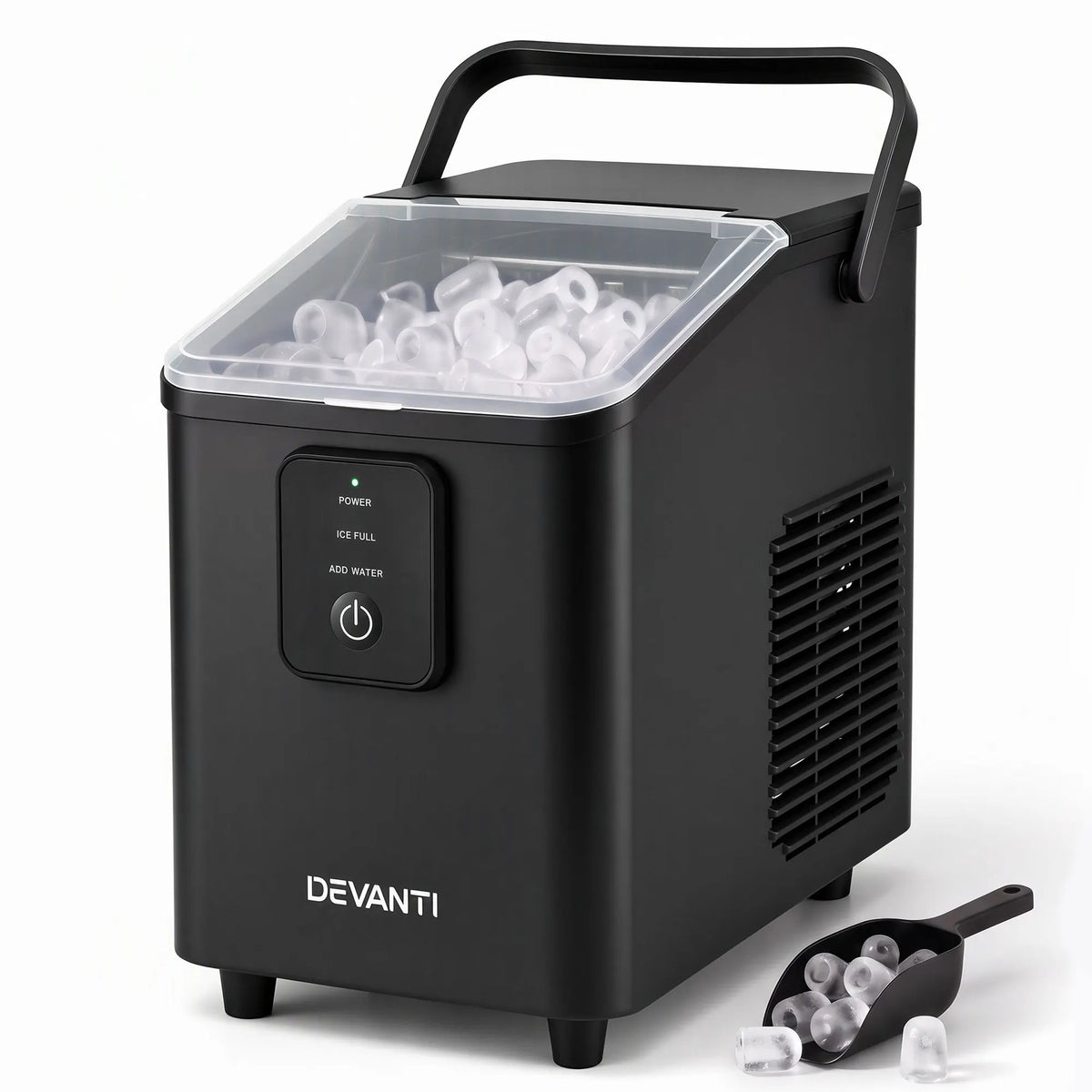 Devanti Ice Maker 11-12kg Portable Bullet Cube Machine Black - Image 2