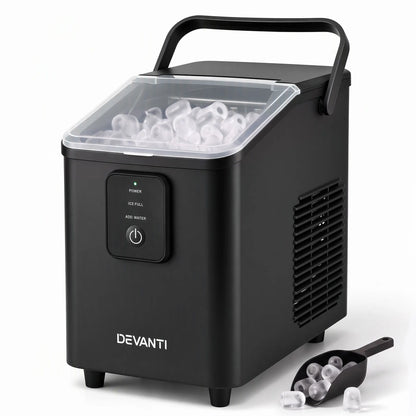 Devanti Ice Maker 11-12kg Portable Bullet Cube Machine Black - Image 2