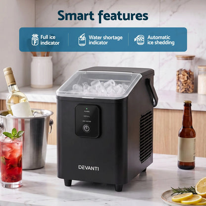 Devanti Ice Maker 11-12kg Portable Bullet Cube Machine Black - Image 5
