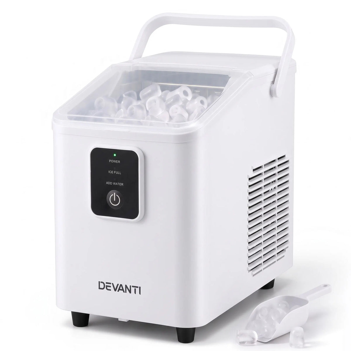 Devanti Ice Maker 11-12kg Portable Bullet Cube Machine White - Image 2