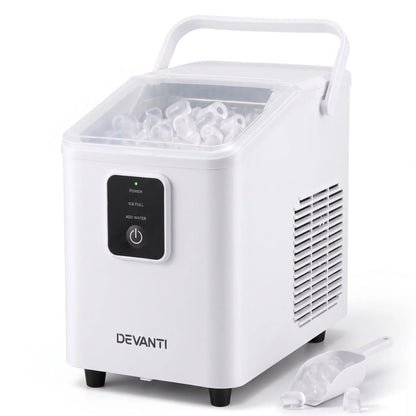 Devanti Ice Maker 11-12kg Portable Bullet Cube Machine White - Image 2