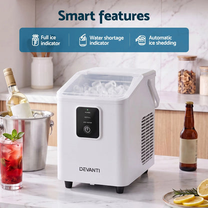 Devanti Ice Maker 11-12kg Portable Bullet Cube Machine White - Image 6