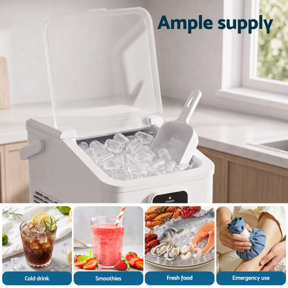 Devanti Ice Maker 11-12kg Portable Bullet Cube Machine White - Image 9