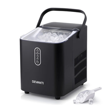 Devanti Ice Maker Portable Ice Machine Countertop Bullet Cube 12KG Black - Image 2