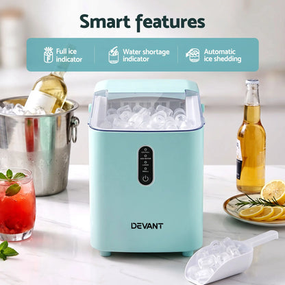 Devanti 12KG Ice Maker Machine Bullet Ice Cube Portable Green - Image 4