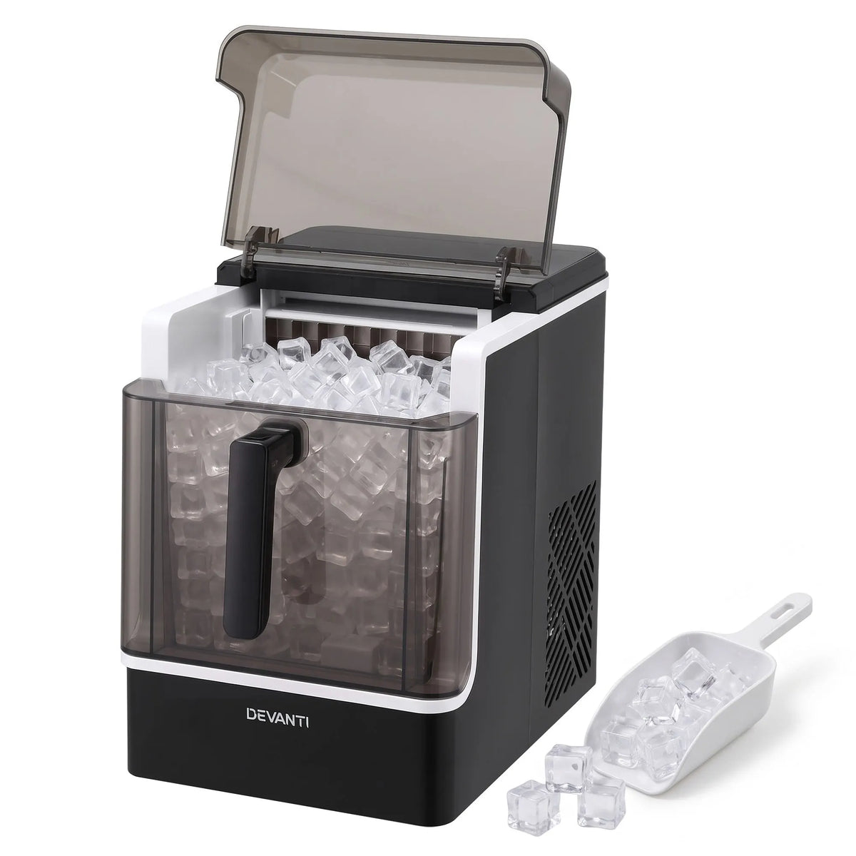 Devanti Ice Maker 23kg Portable Basket Square Cube Machine Black - Image 2