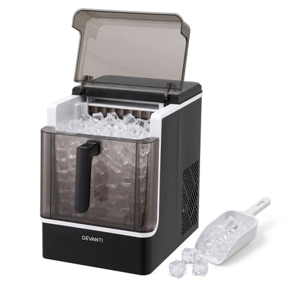 Devanti Ice Maker 23kg Portable Basket Square Cube Machine Black - Image 2