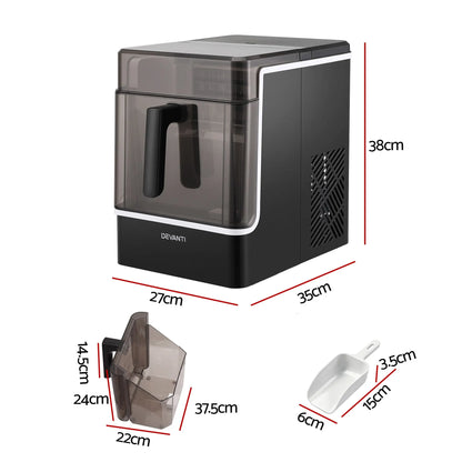 Devanti Ice Maker 23kg Portable Basket Square Cube Machine Black - Image 3