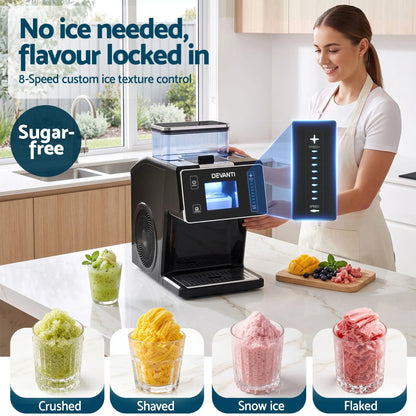 Devanti 20kg/24hr Ice Maker Snowflake Bingsu Shaved Ice Slushie Maker Black - Image 5