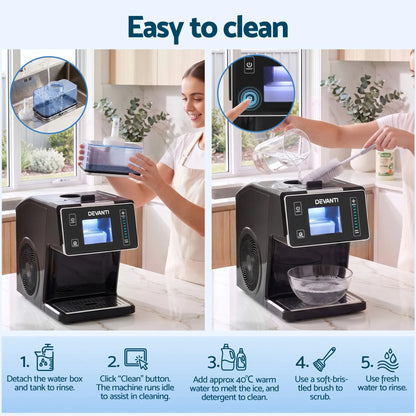 Devanti 20kg/24hr Ice Maker Snowflake Bingsu Shaved Ice Slushie Maker Black - Image 9