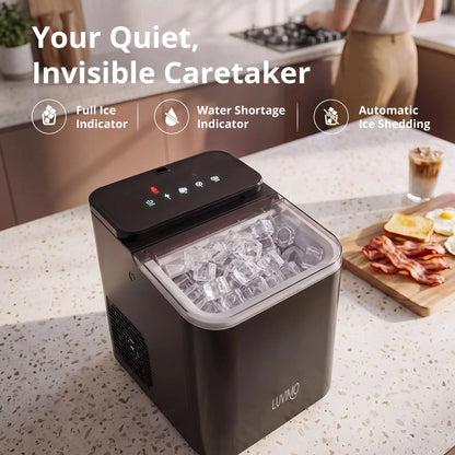 LUVIMO 15kg Ice Maker Machine Double Open Cover Deep Clean - Black - Image 6