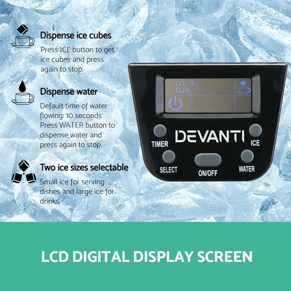 Devanti 12kg Ice Maker Machine with Water Dispenser - Image 6