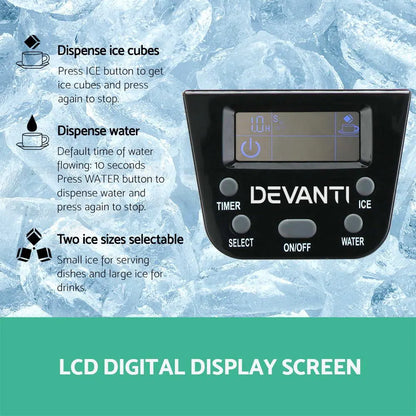 Devanti 12kg Ice Maker Machine with Water Dispenser - Image 6