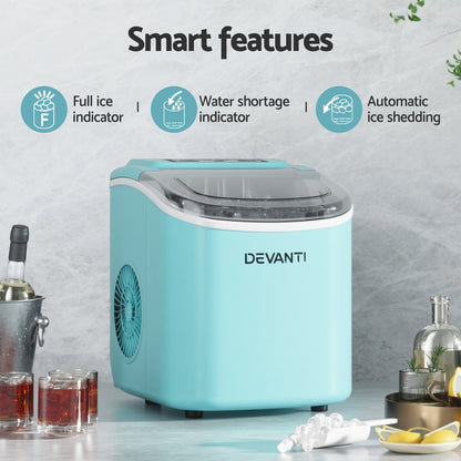Devanti 12kg Ice Maker Machine w/Self Cleaning Green - Image 4