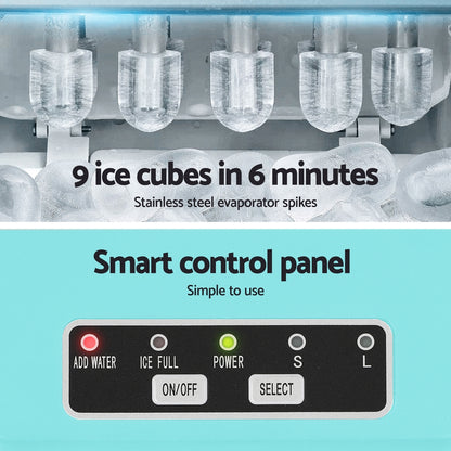Devanti 12kg Ice Maker Machine w/Self Cleaning Green - Image 6